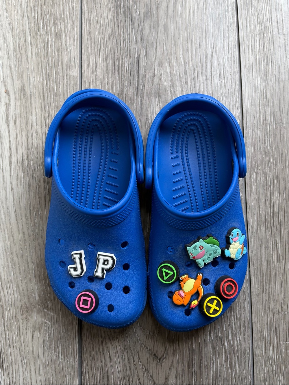Crocs Classic Blue Clogs Pokémon Gaming Jibbitz Kids J4